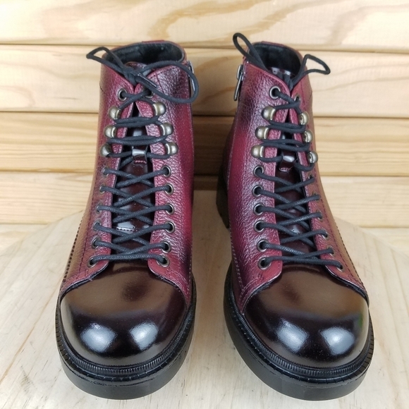 Men\'s 100% Genuine Leather Ankle Boots 8 US Burgundy Paul Branco Side Zip main image 8